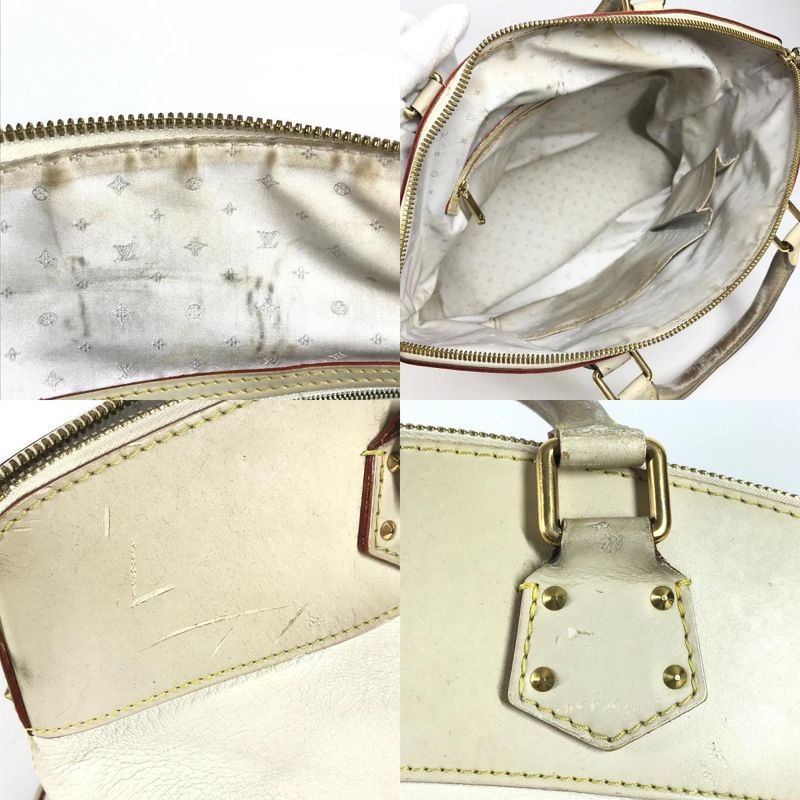 Louis Vuitton Handbag Lockit MM Lockit MM M91874 Suhari Leather Bronze White