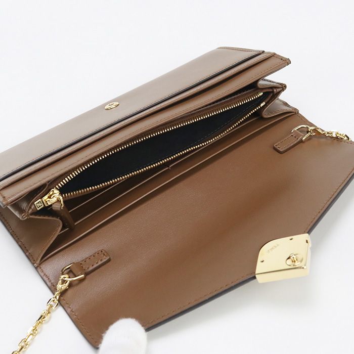 Fendi FF Diamond 8m0365 ALV4 Chain Wallet Leather Women