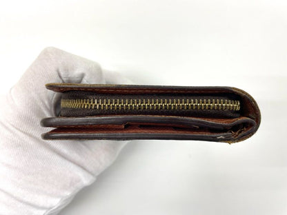 Louis Vuitton Monogram Compact Zipped Folding Wallet M61667 Brown Made In Spain