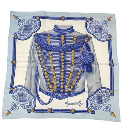Hermes Carre 90 Brandebourgs Brandenburg Decor Scarf Silk Blue