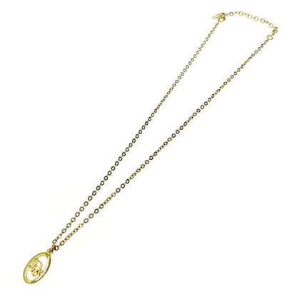 Christian Dior GP Dior Logo Oval Necklace Women's Gold 363000 Necklace