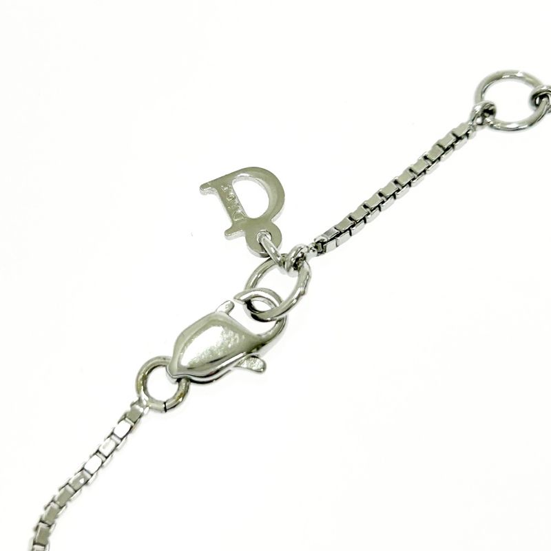 Christian Dior Metal Dog Tag Plate Bracelet Silver 412180 Bracelet