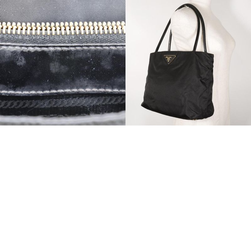 Prada Nylon And Enamel Black Women's Tote Bag