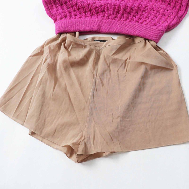 CHANEL 23A P75369 Wool Fuchsia (pinkish) Coco Mark Button Long Length Knit