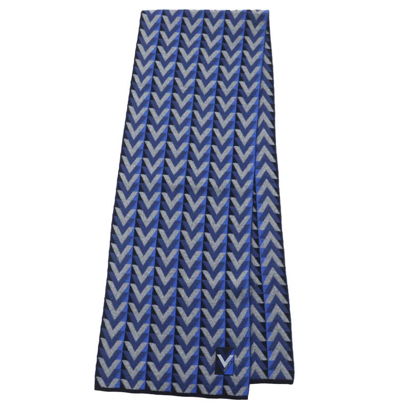 Louis Vuitton M70301 Echarpe V Obsession Stole Scarf With Logo Tag Gray Blue