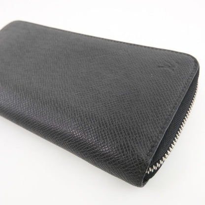 Louis Vuitton Zippy Wallet Vertical M32822 Taiga Black Ca1103 Unisex Long Wallet
