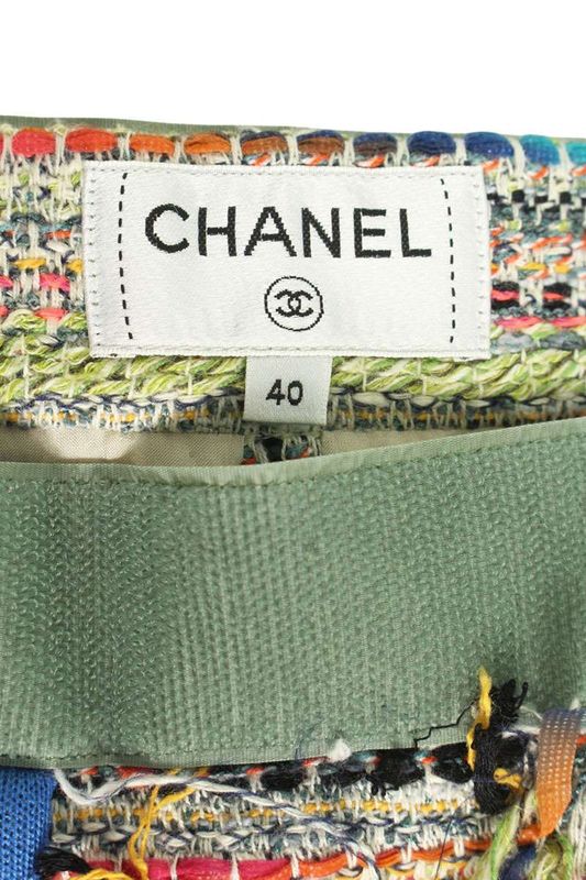 Chanel P56267v42296 Tweed Center Zip Skirt Women's 40