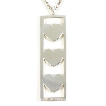 Tiffany & Co Triple Heart Silver Necklace Box Bag Total Weight Approx 92g