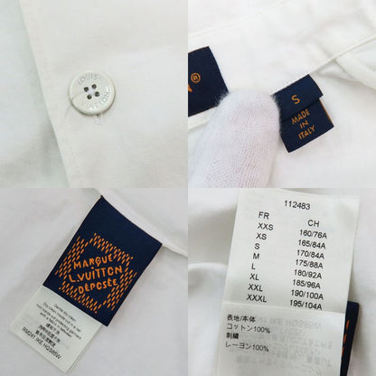 Louis Vuitton Short Sleeve Cotton Shirt 1afjdl S White Flower Pont