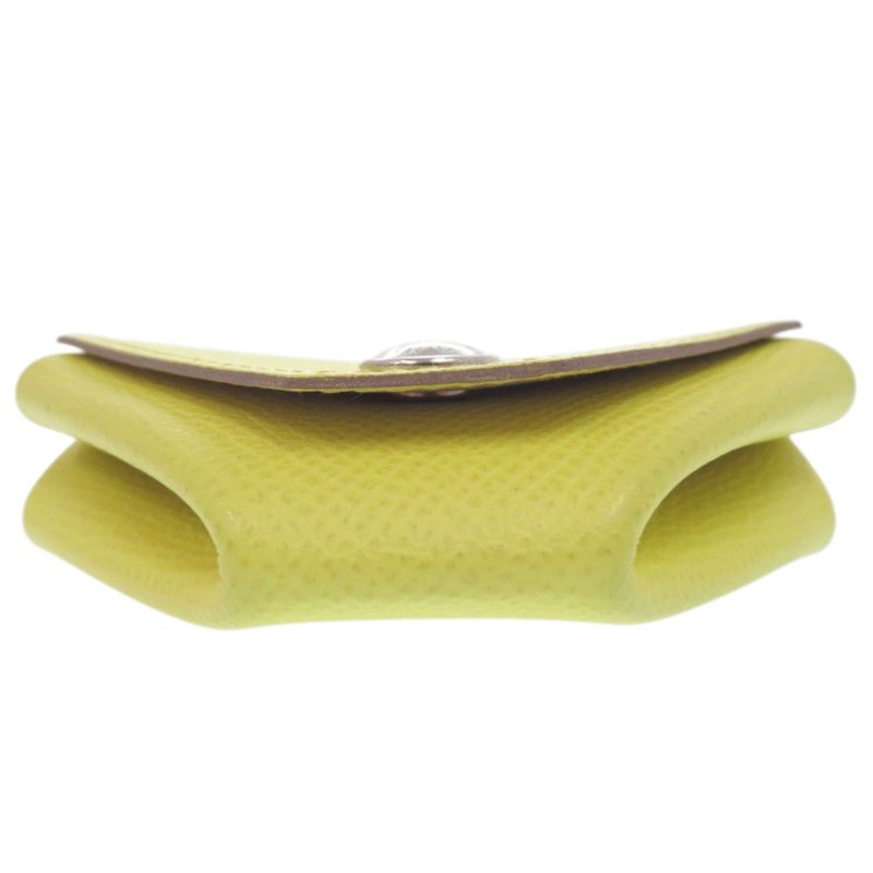 Hermes Le Van Cattle Coin Case Epson Lime Stamped Q Coin Purse 0448 Hermes