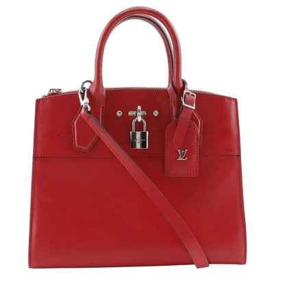 Louis Vuitton City Steamer PM 2WAY Shoulder M51030 Calf Rouge Red Du4165 Ladies