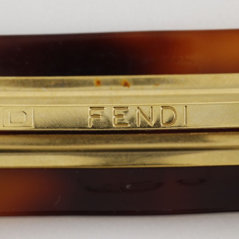 Fendi Vintage Synthetic Resin Gold Ladies Barrette