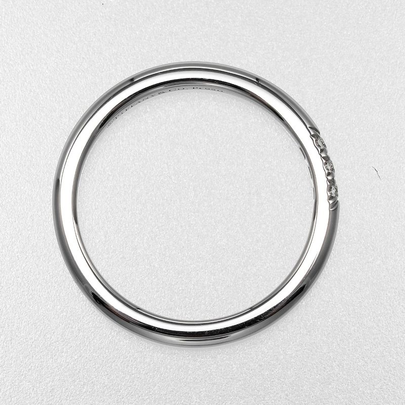 Tiffany & Co Forever Wedding Classic Band Pt950platinum X 3P Diamonds #6.5