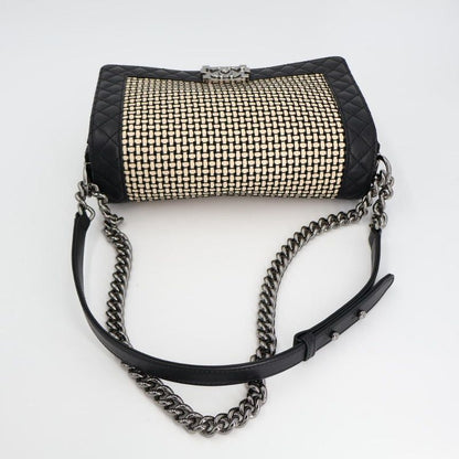 Chanel Boy Chanel Matelasse Chain Shoulder Bag Leather Lambskin Light Beige