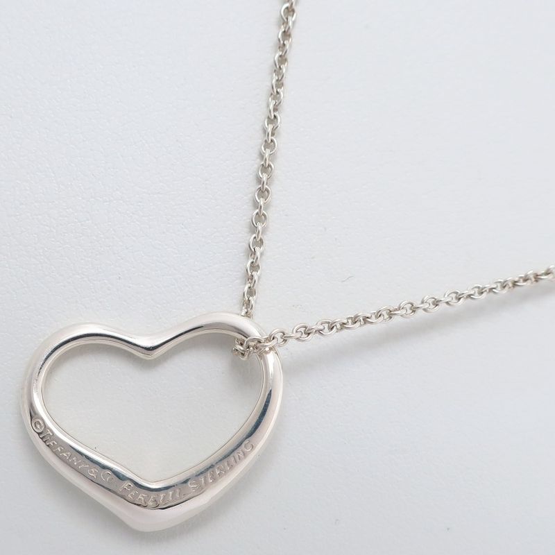 Tiffany & Co Open Heart Elsa Peretti 925 Silver Ladies 4.7g Necklace
