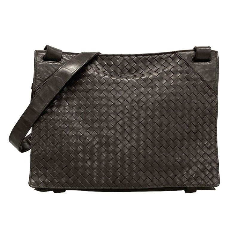 Bottega Veneta Shoulder Bag Intrecciato 113038 Dark Brown Leather