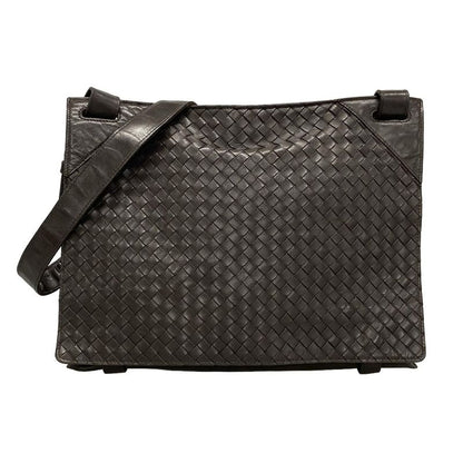Bottega Veneta Shoulder Bag Intrecciato 113038 Dark Brown Leather