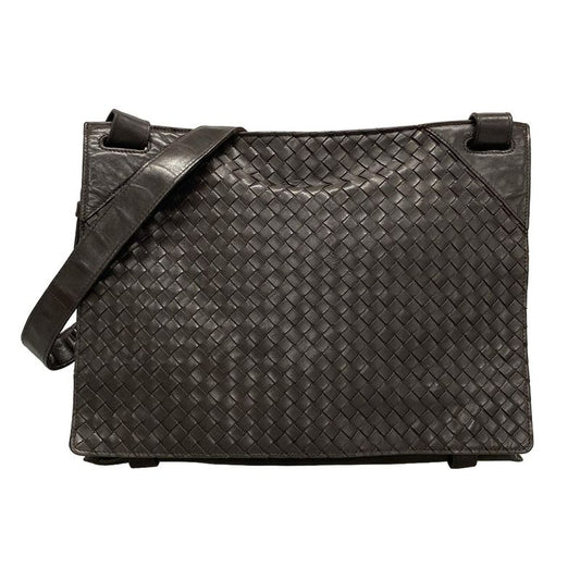 Bottega Veneta Shoulder Bag Intrecciato 113038 Dark Brown Leather