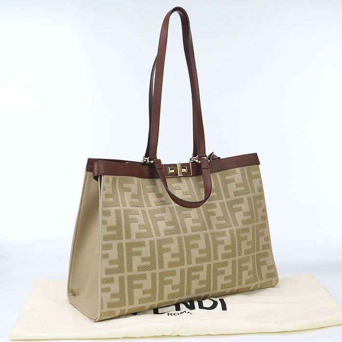 Fendi Ecks Tote Peekaboo Fe88316 Tote Bag Jacquard Ecks Tote Women's