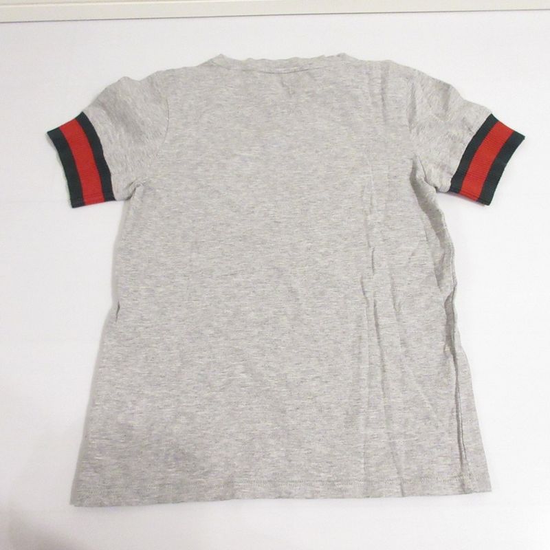 Gucci Kids Sherry Line Stretch Short Sleeve Crew Neck T-shirt Cut And Sewn Gray