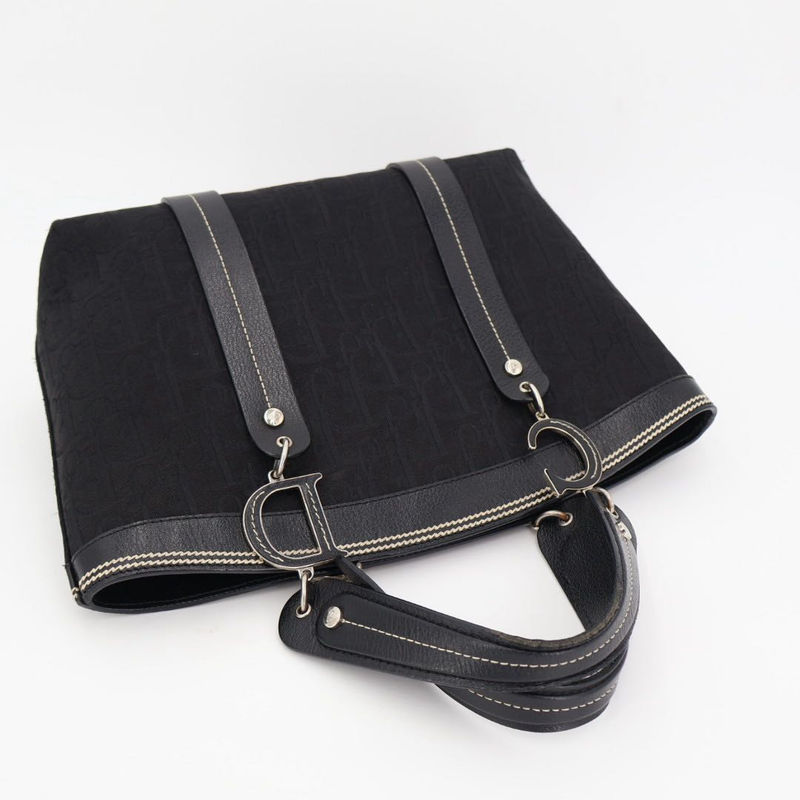 Christian DIOR Trotter Flower Embroidered Tote Handbag