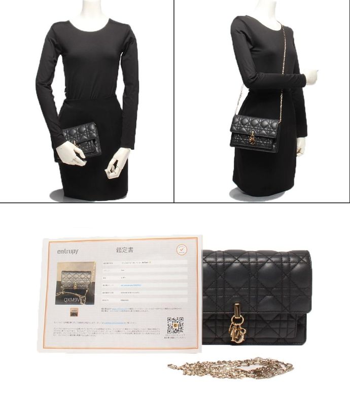 Christian Dior 2way Chain Shoulder Wallet Clutch Crossbody Daily Chain Pouch