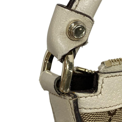 Gucci Shoulder Bag Abby GG Pattern 153025 Beige Dark Brown And Ivory Leather