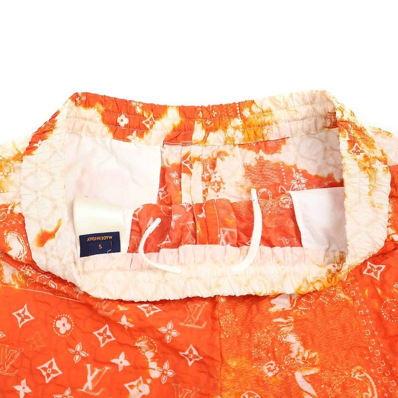 Louis Vuitton Monogram Bandana Nylon Track Shorts Rm222m Nw1 Hnp15w Orange S