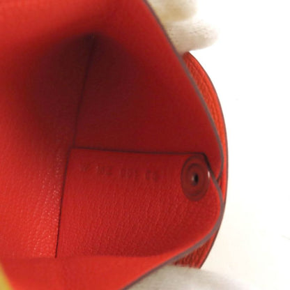 Hermes Bastia Verso Cumin Orange Minian Chevre Coin Case With W Engraved Box