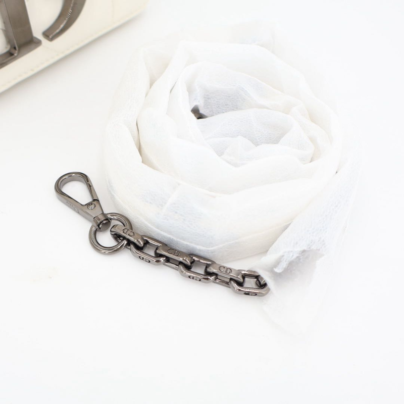 Christian DIOR Caro Chain Shoulder White Bag