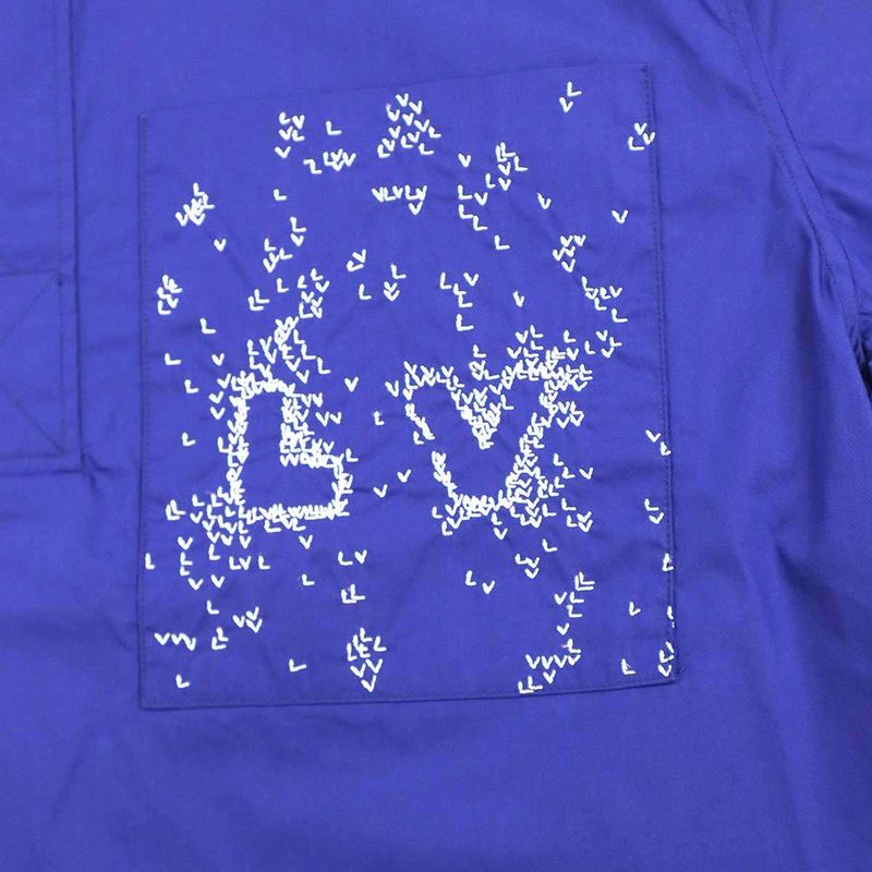Louis Vuitton 22aw LV Split Short Sleeve Pullover Shirt Rm222m Mn8 Hns04w Blue L