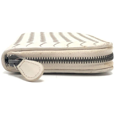 Bottega Veneta Long Wallet Intrecciato 114076 Leather White