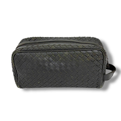 Bottega Veneta Clutch Bag Second Bag Intrecciato Leather Light Gray