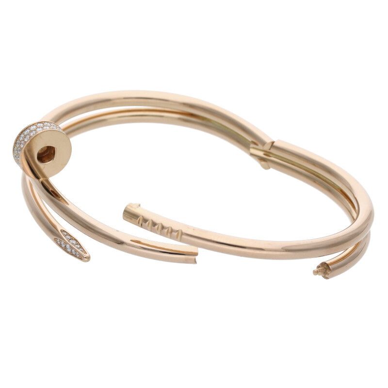 Cartier New Shape Juste UN CLOU Bracelet DIA 18K Pink Gold Diamond Juste Un