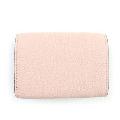 Fendi 8m0426 Selleria Pekaboo Leather Compact Wallet Trifold Wallet Pink