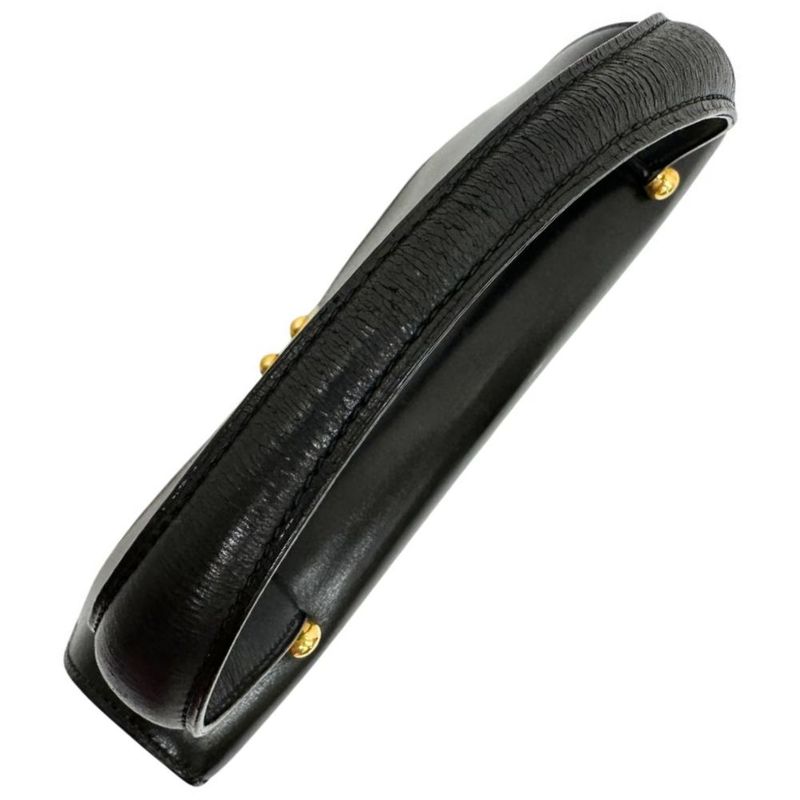 Hermes Vintage Box Calf Black Ladies Handbag