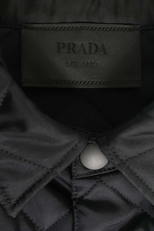 Prada Sc616m Nylon Quilted Triangle Plate Shirt Jacket Men's M