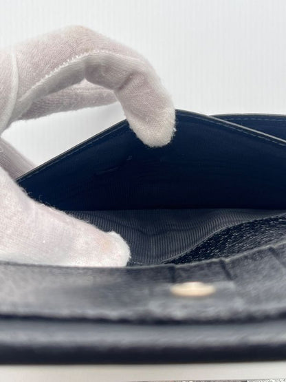 Gucci Long Wallet Sherry Line Fold Wallet Black Leather 09bs257