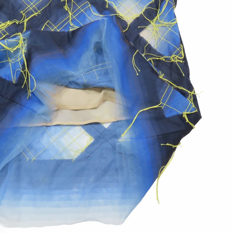 Unused Louis Vuitton Tulle Sleeveless Dress Tunic Short Length Check 36 Blue