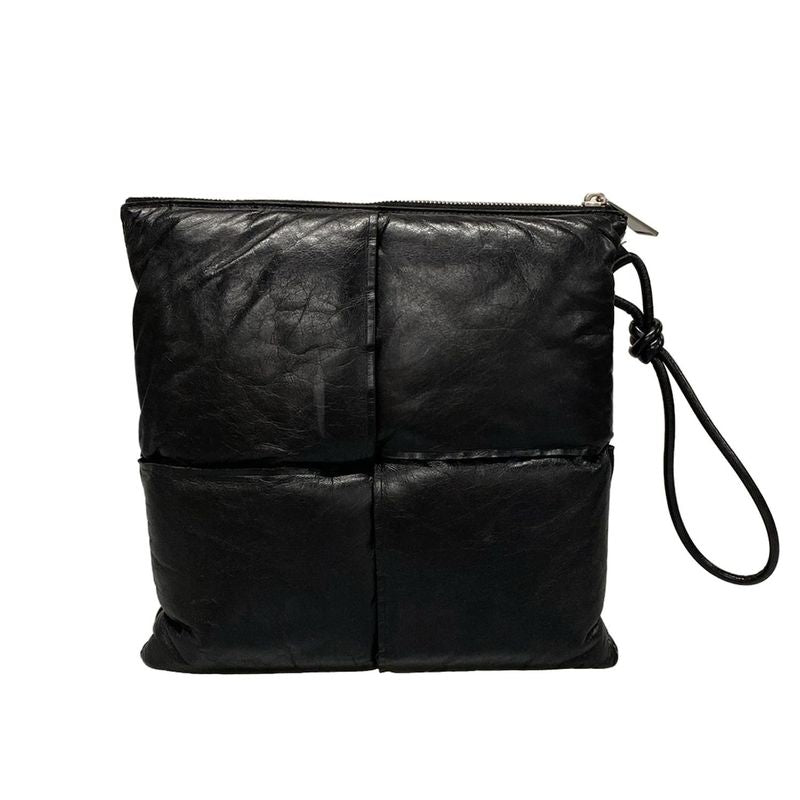 Bottega Veneta Clutch Bag Padetto / Maxi Intrecciato Black Leather