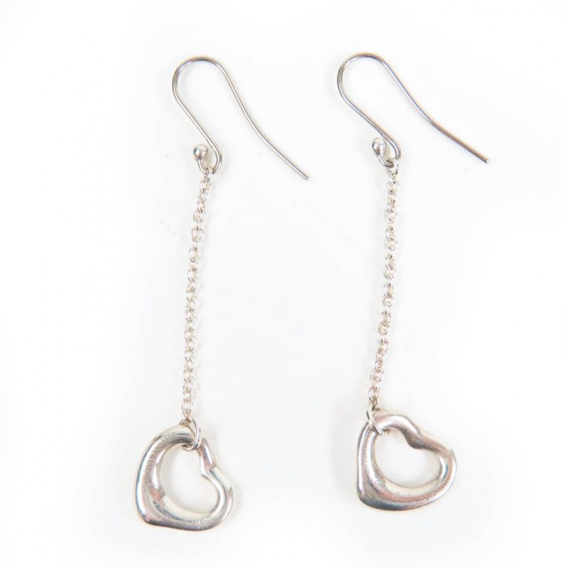 Tiffany & Co Elsa Peretti Open Heart Drop Earrings Ag925 Accessorie