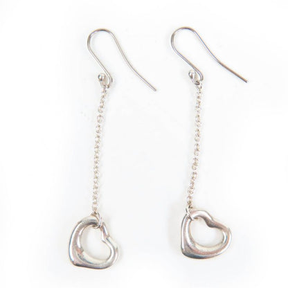 Tiffany & Co Elsa Peretti Open Heart Drop Earrings Ag925 Accessorie