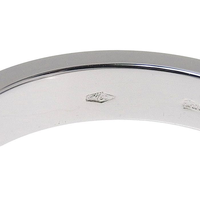 Bvlgari Double Logo Diamond Ring 18K White Gold 750 White Gold Diamond #21 Ring