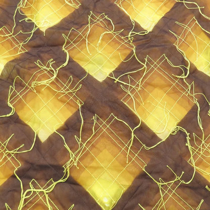 Unused Louis Vuitton Tulle Sleeveless Dress Tunic Short Length Check 36 Yellow