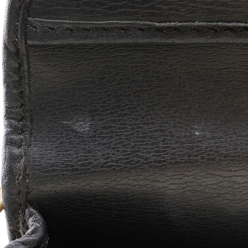 Dior Christian Dior CD Logo Vintage Pochette Calf Black Women's Shoulder Bag