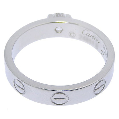 Cartier Mini Love Solitaire Diamond Ring 18K White Gold 750 White Gold Diamond