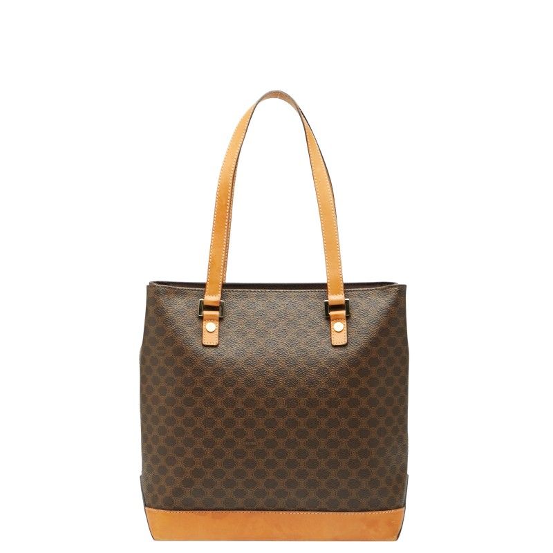 Celine Macadam Tote Shoulder Bag Brown PVC Leather Women's Celine