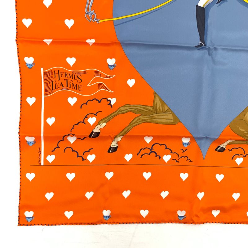 Hermes Scarf Carre 70 Tea Time Medaillons Tea Time Medallions Orange