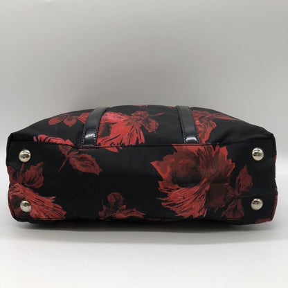Prada Handbag Shoulder Bag 2way Nylon Black Flower Floral Ladies Men Vintage