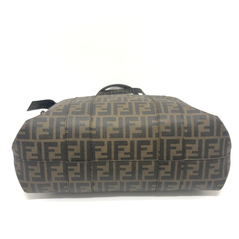 Fendi Tote Bag Zucca Pattern 7va196 PVC Brown